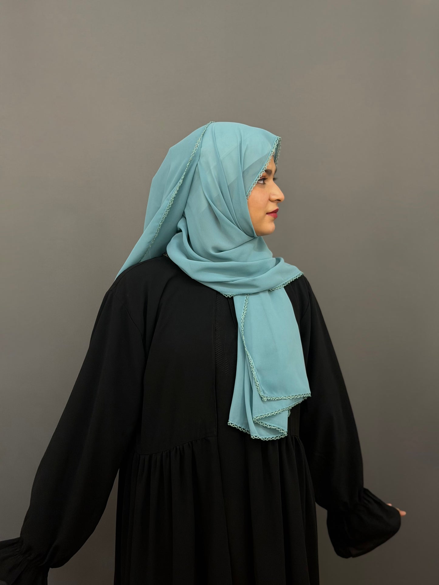 CROCHET HIJAB- POWDER BLUE
