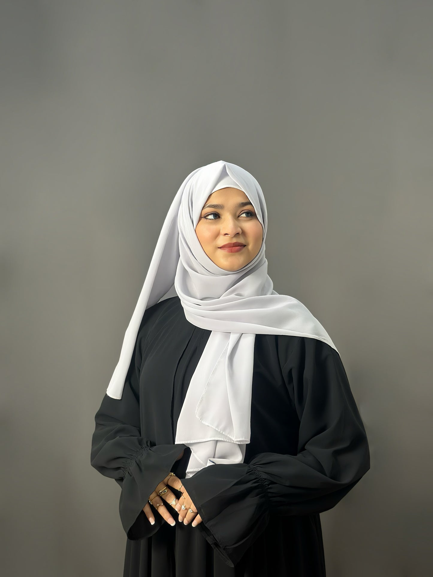 LUXE GEORGETTE-DUSTY BLUE