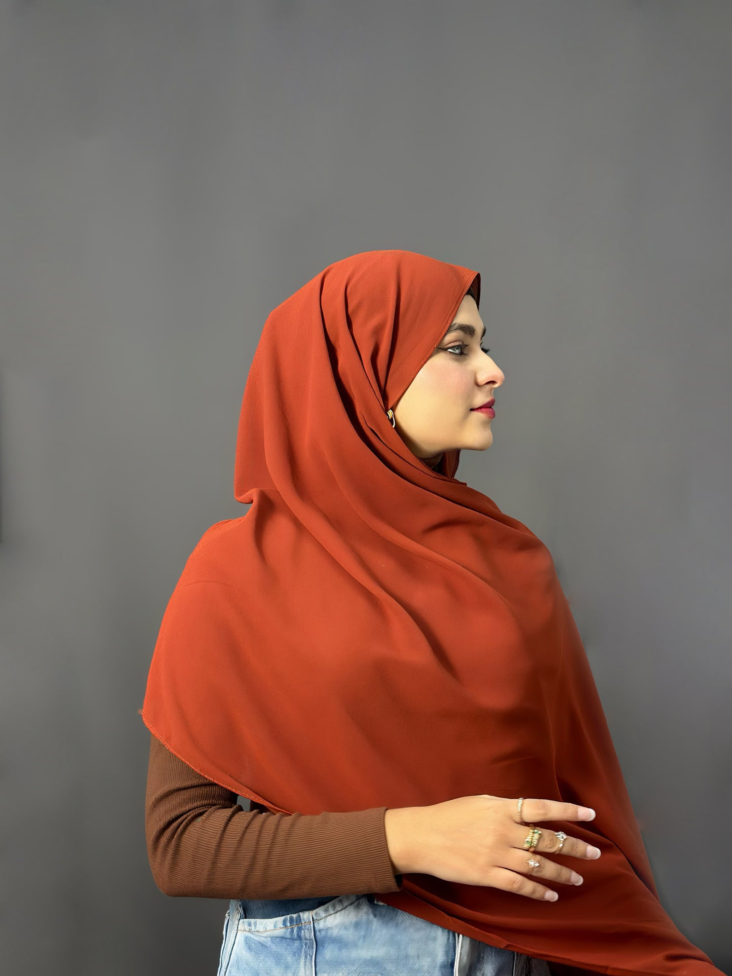 LUXE GEORGETTE- RUST