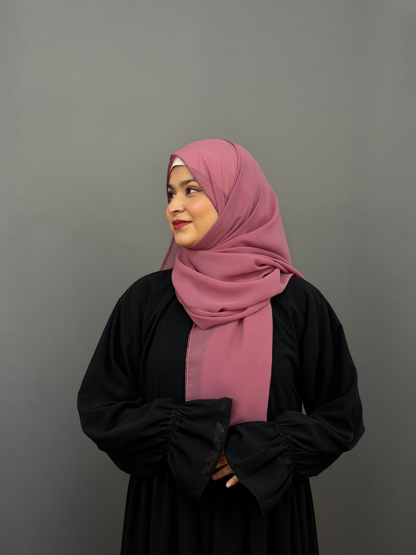 CROCHET HIJAB- ROSE PINK