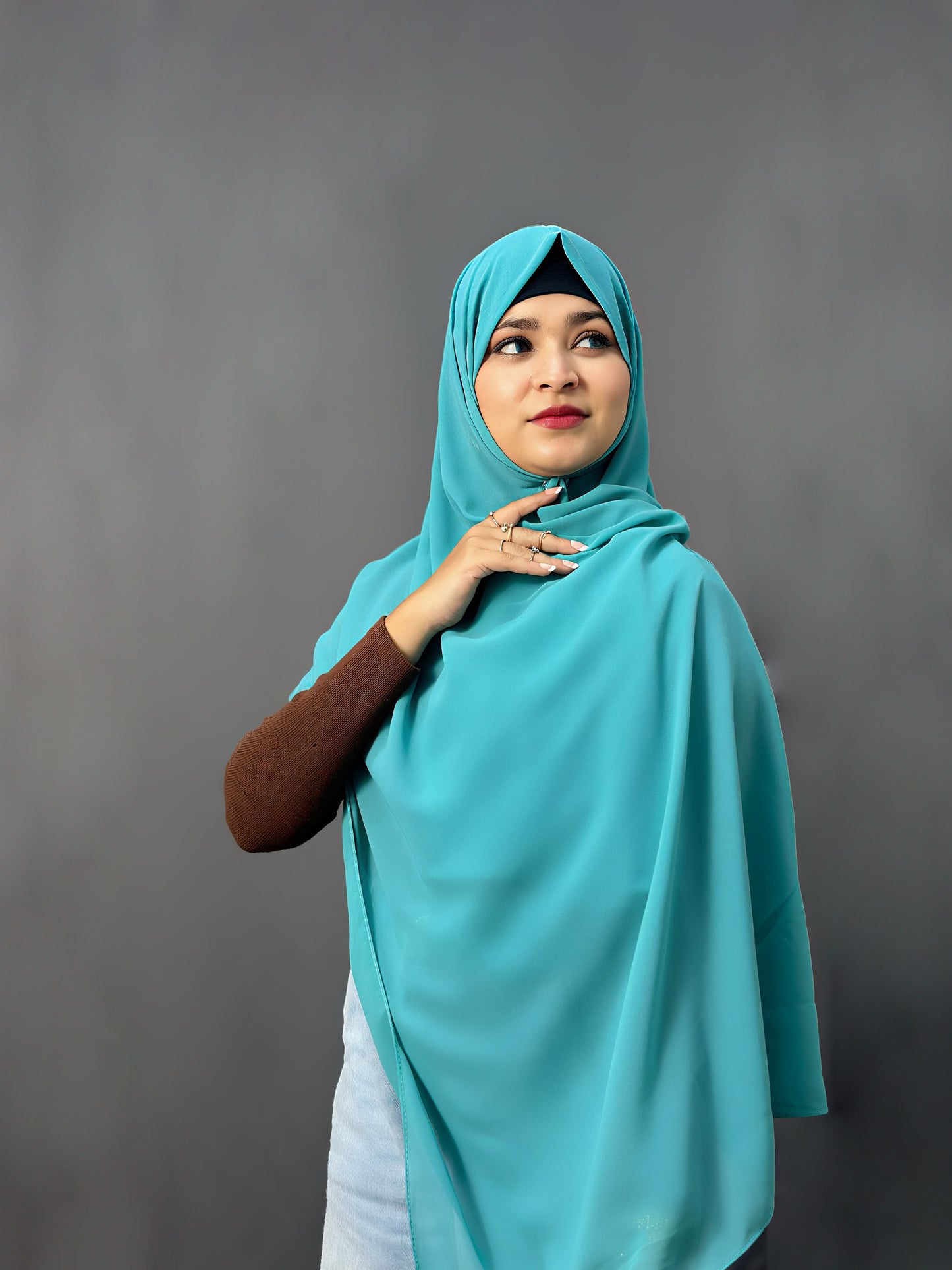 LUXE GEORGETTE-AQUA