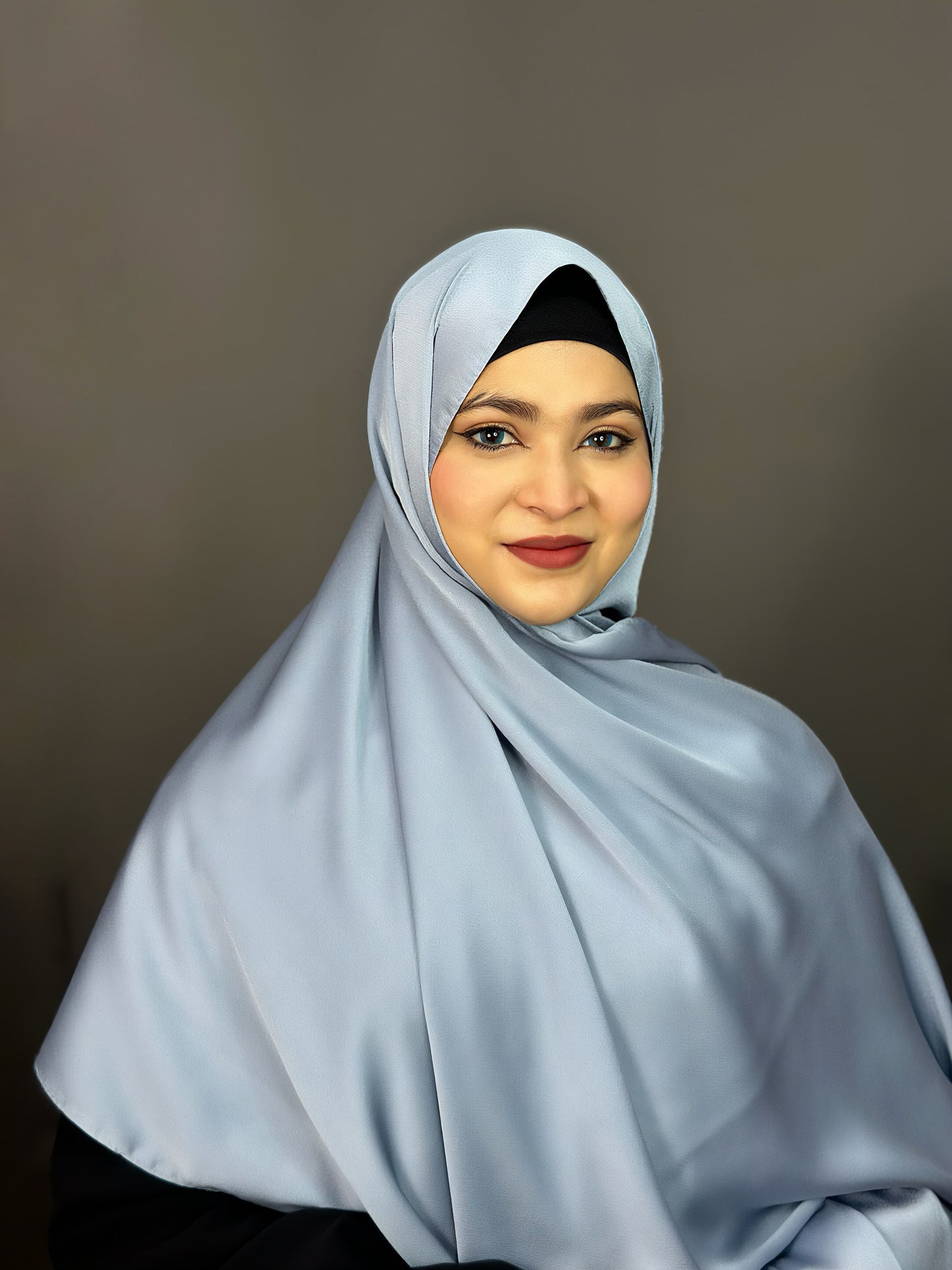 BUBBLE SATIN HIJAB- BLUISH