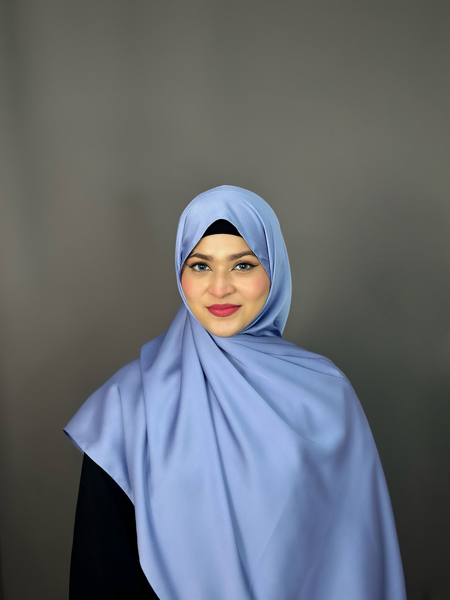 BUBBLE SATIN HIJAB- DEEP BLUE
