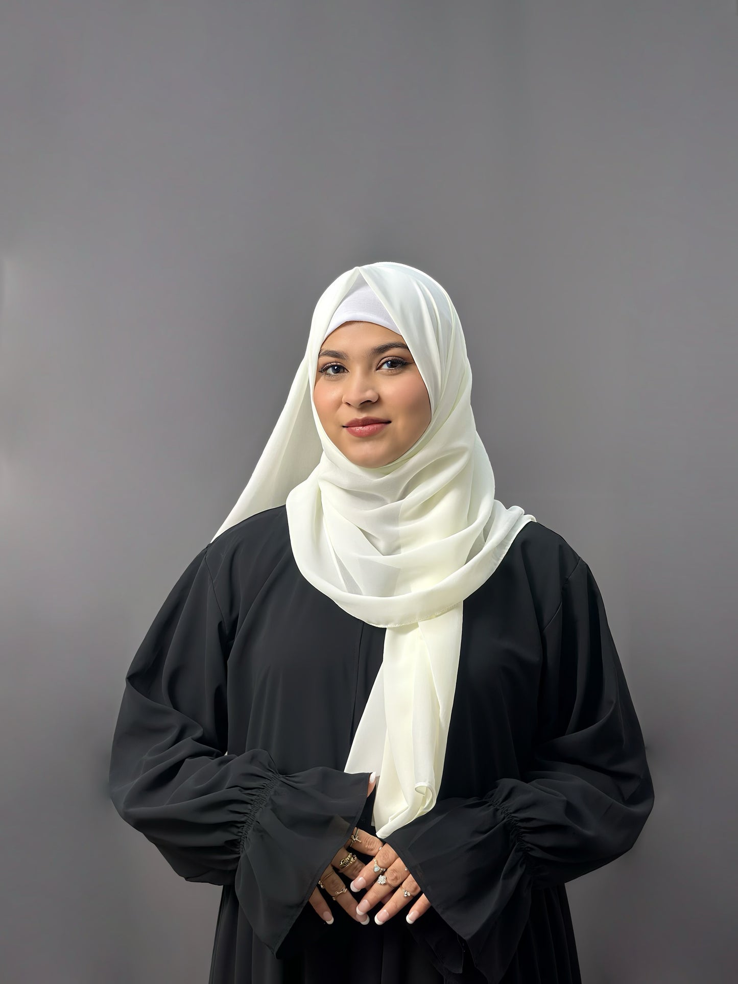 LUXE GEORGETTE- HALF WHITE
