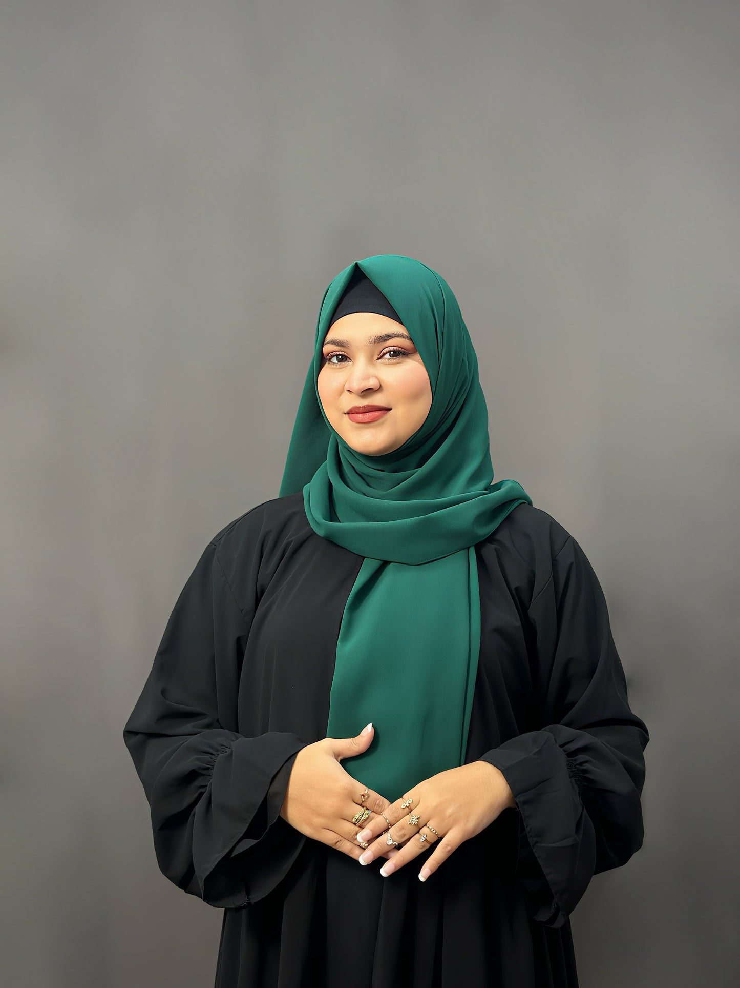 LUXE GEORGETTE- DEEP GREEN