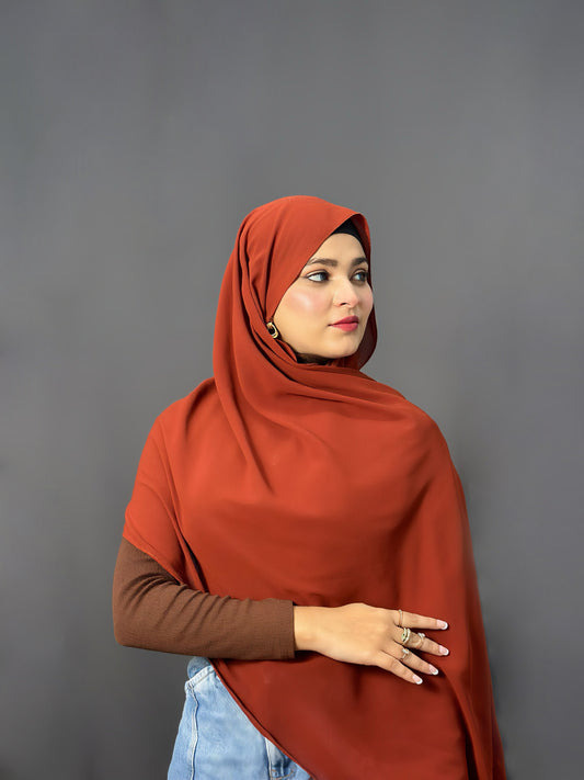 LUXE GEORGETTE- RUST
