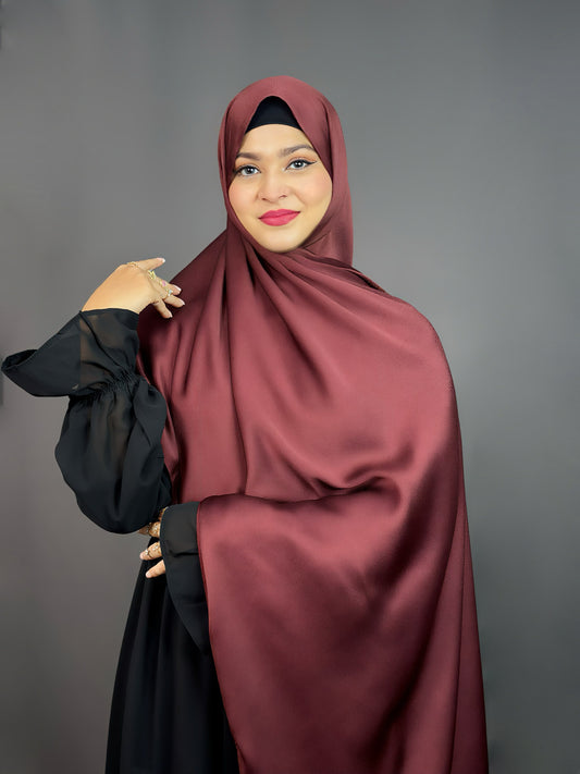 BUBBLE SATIN HIJAB- MAROON