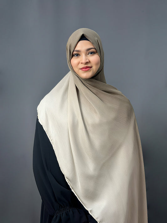 OMBRE SATIN HIJAB- SAND