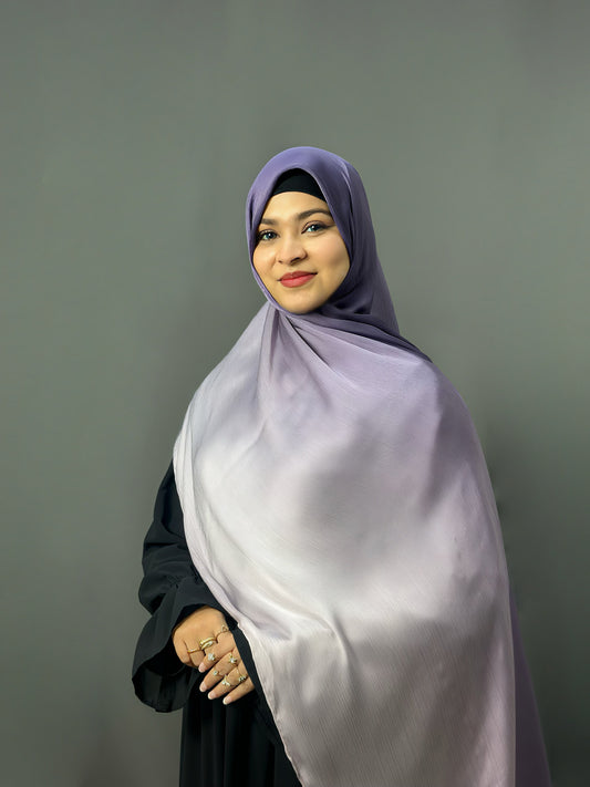 OMBRE SATIN HIJAB- JAMUN
