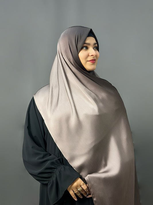 OMBRE SATIN HIJAB- CHOCOLATE