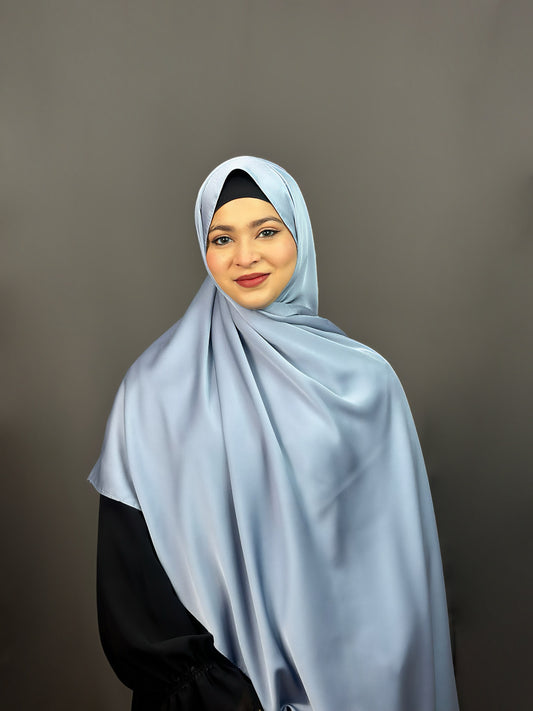 BUBBLE SATIN HIJAB- BLUISH