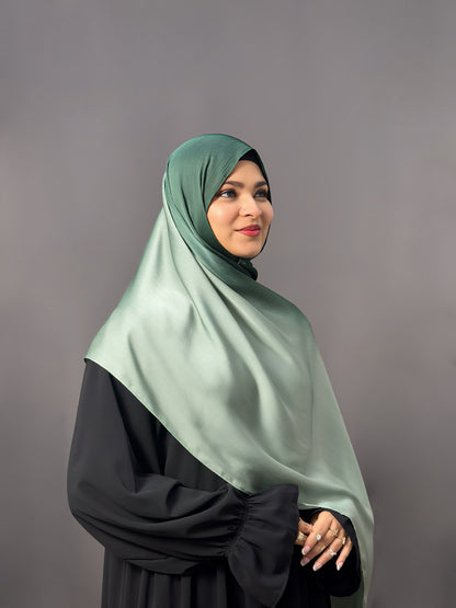OMBRE SATIN HIJAB- LEAF