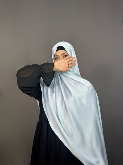 BUBBLE SATIN HIJAB- SKY BLUE