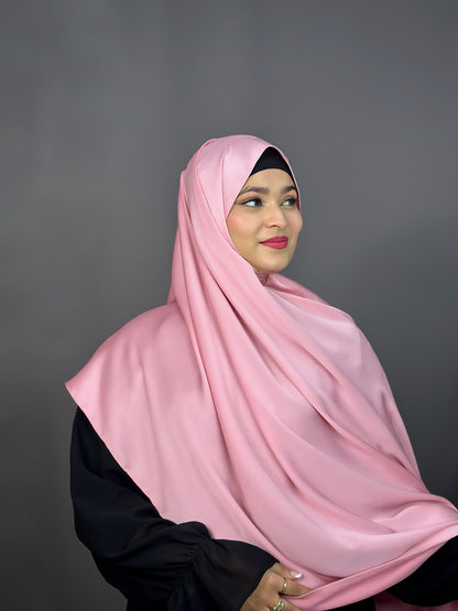 BUBBLE SATIN HIJAB- ROSE