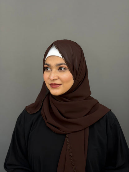 CROCHET HIJAB- BROWN