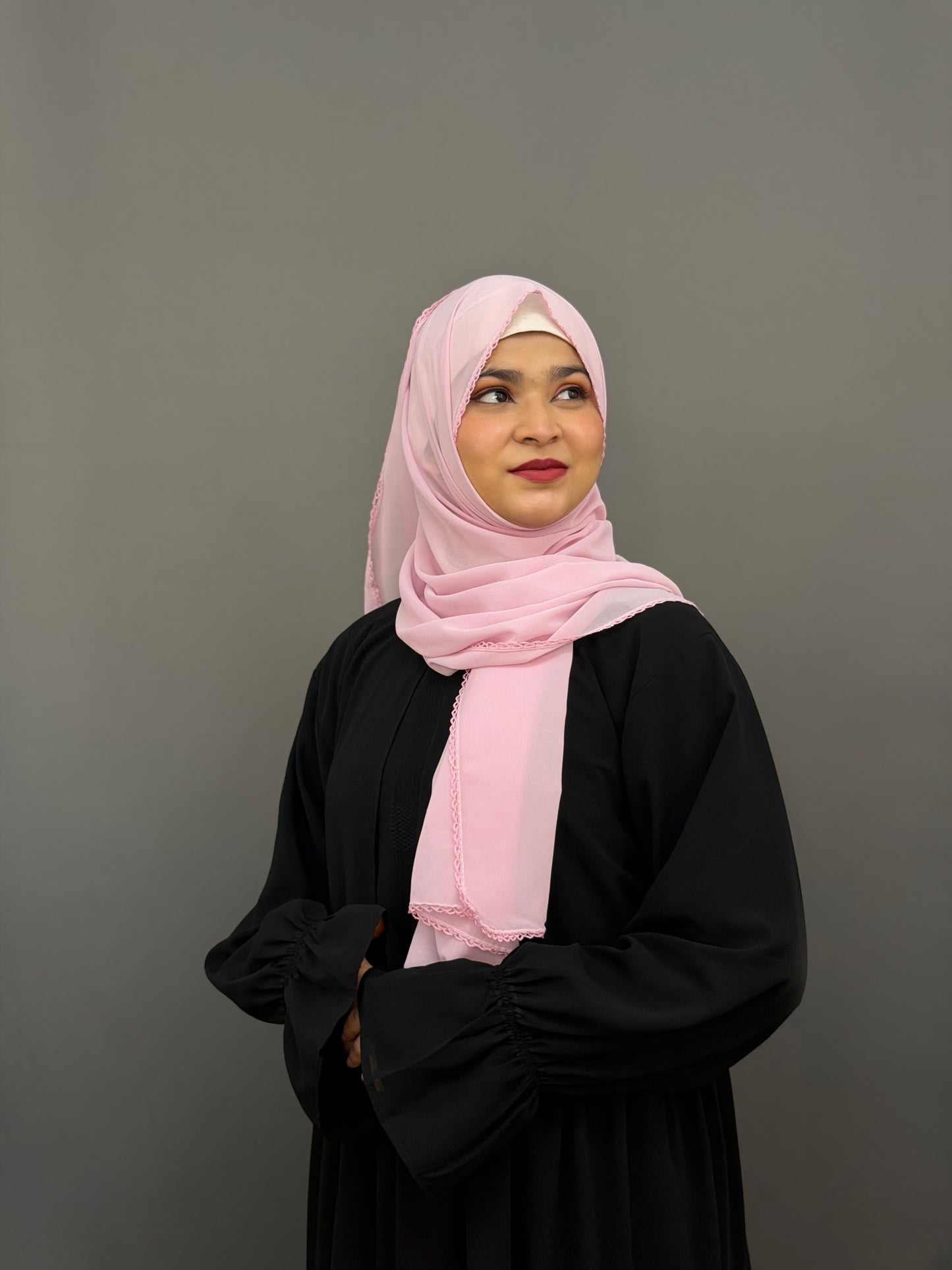 CROCHET HIJAB- BABY PINK