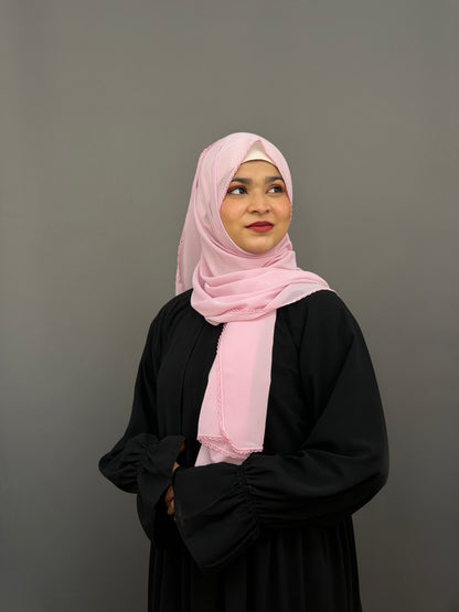 CROCHET HIJAB- BABY PINK