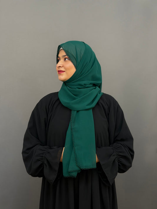 CROCHET HIJAB- LEAF GREEN
