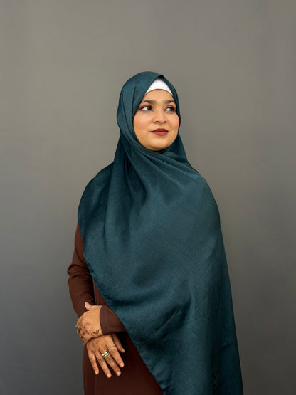 MUNA SATIN HIJAB- TEAL GREEN