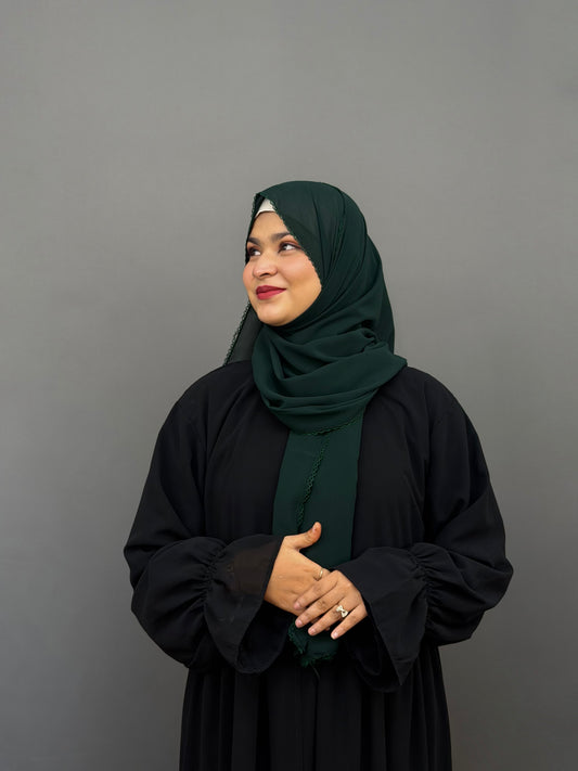 CROCHET  HIJAB- DEEP GREEN