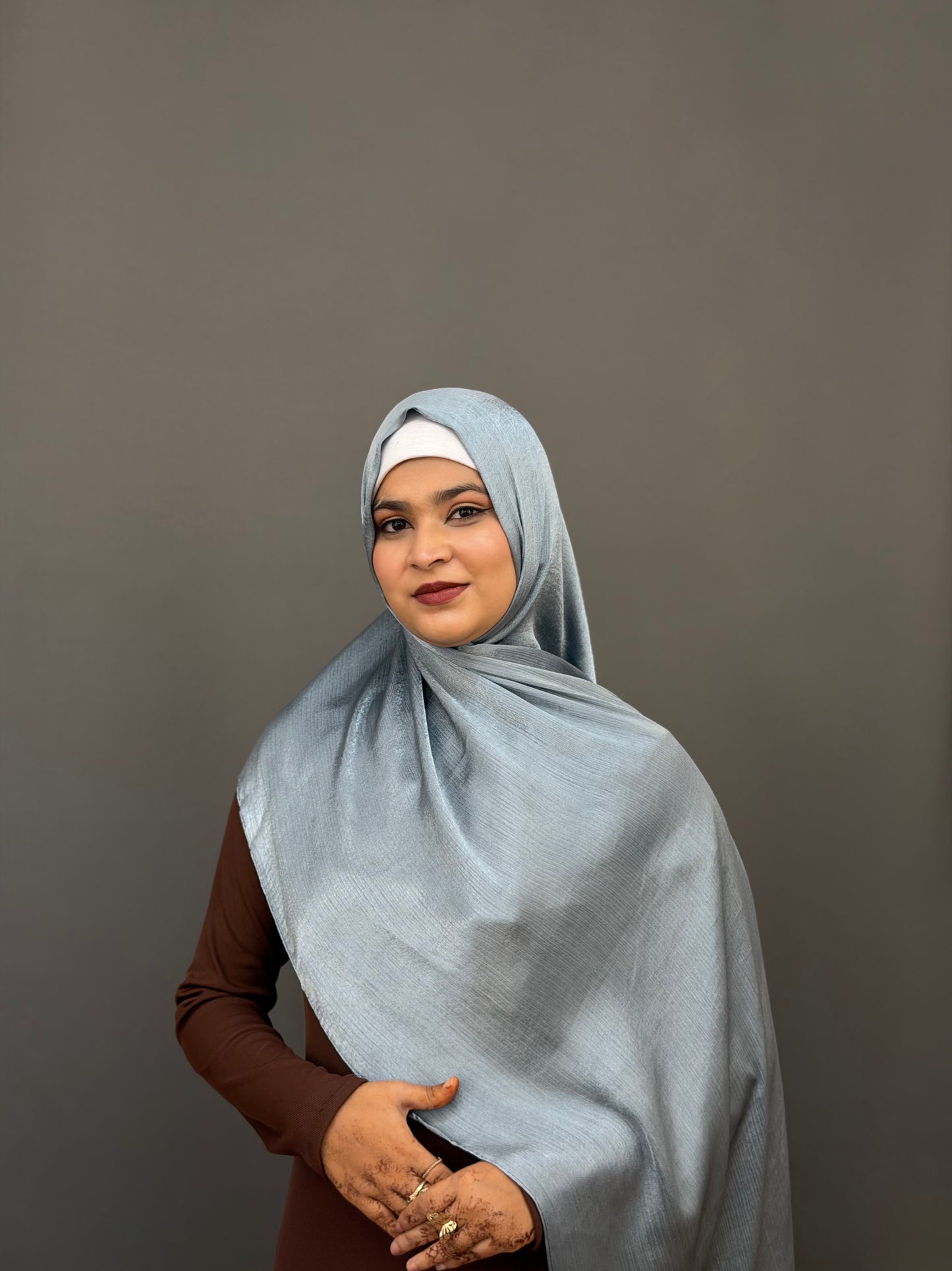 MUNA SATIN HIJAB - POWDER BLUE