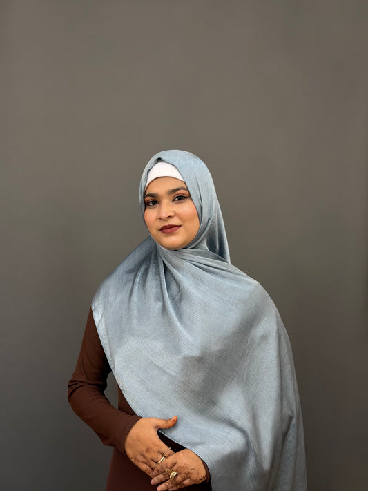 MUNA SATIN HIJAB - POWDER BLUE