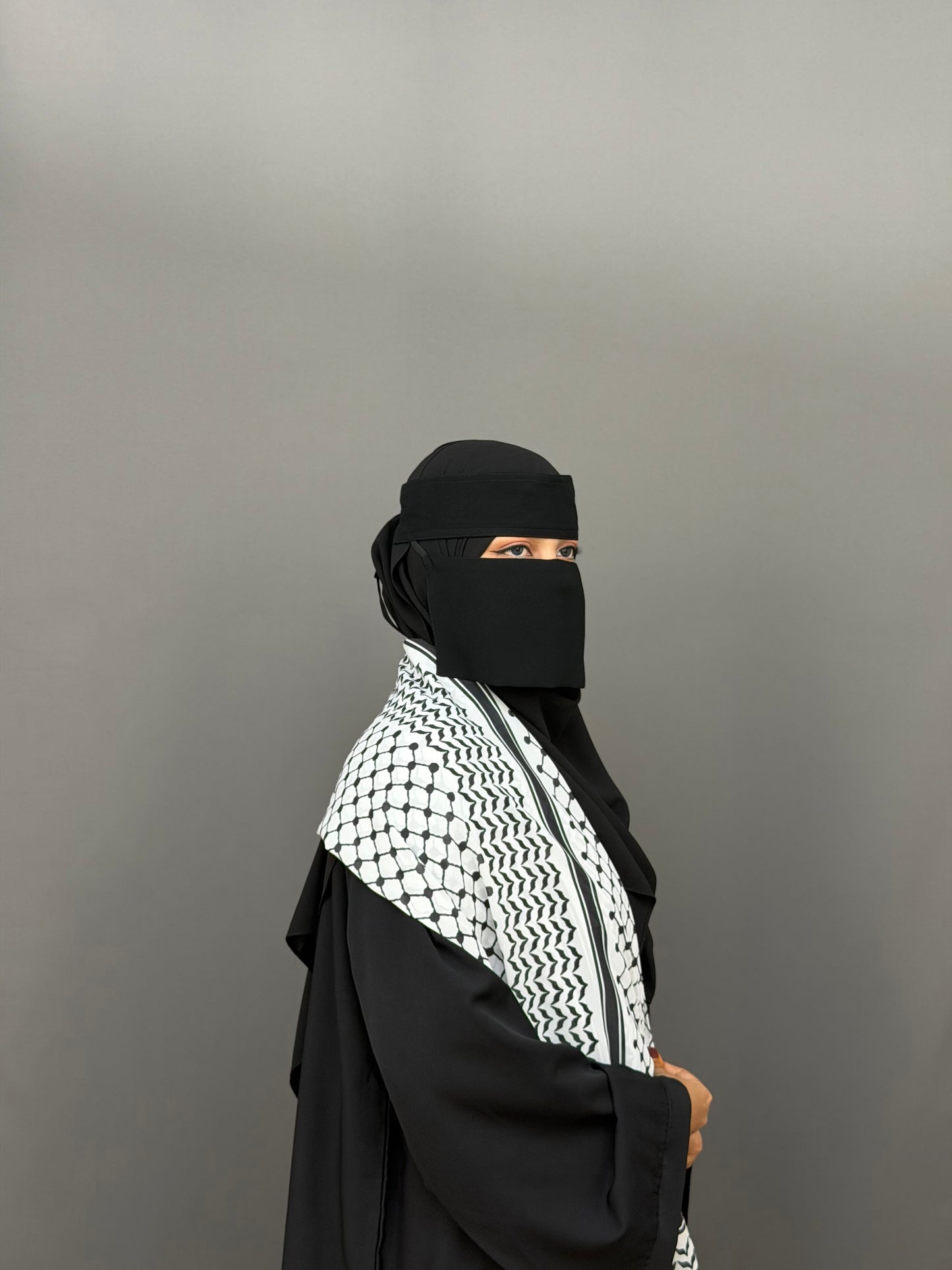 KEFFIYEH HIJAB- DEEP BLACK