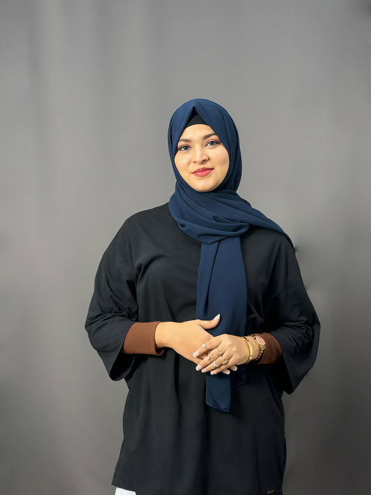 LUXE GEORGETTE-NAVY BLUE