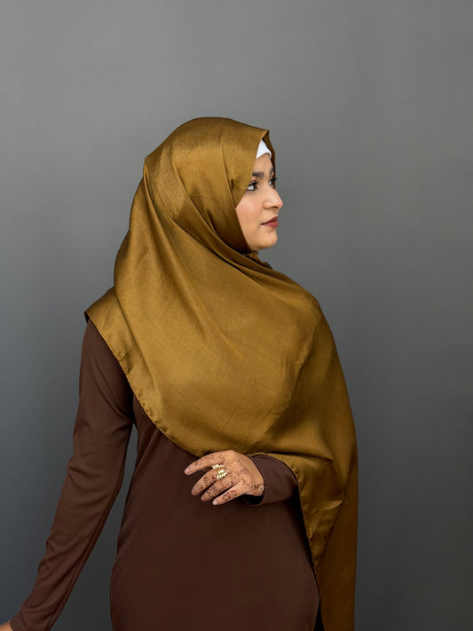 MUNA SATIN HIJAB- HONEY BRONZE