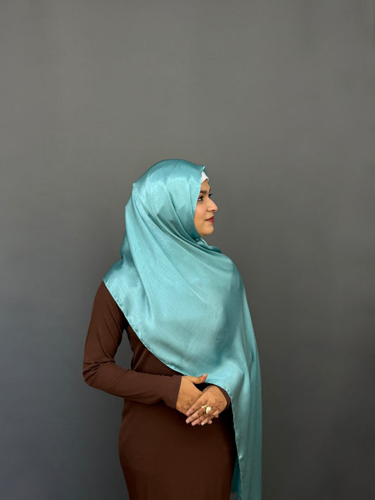 MUNA SATIN HIJAB- AQUA