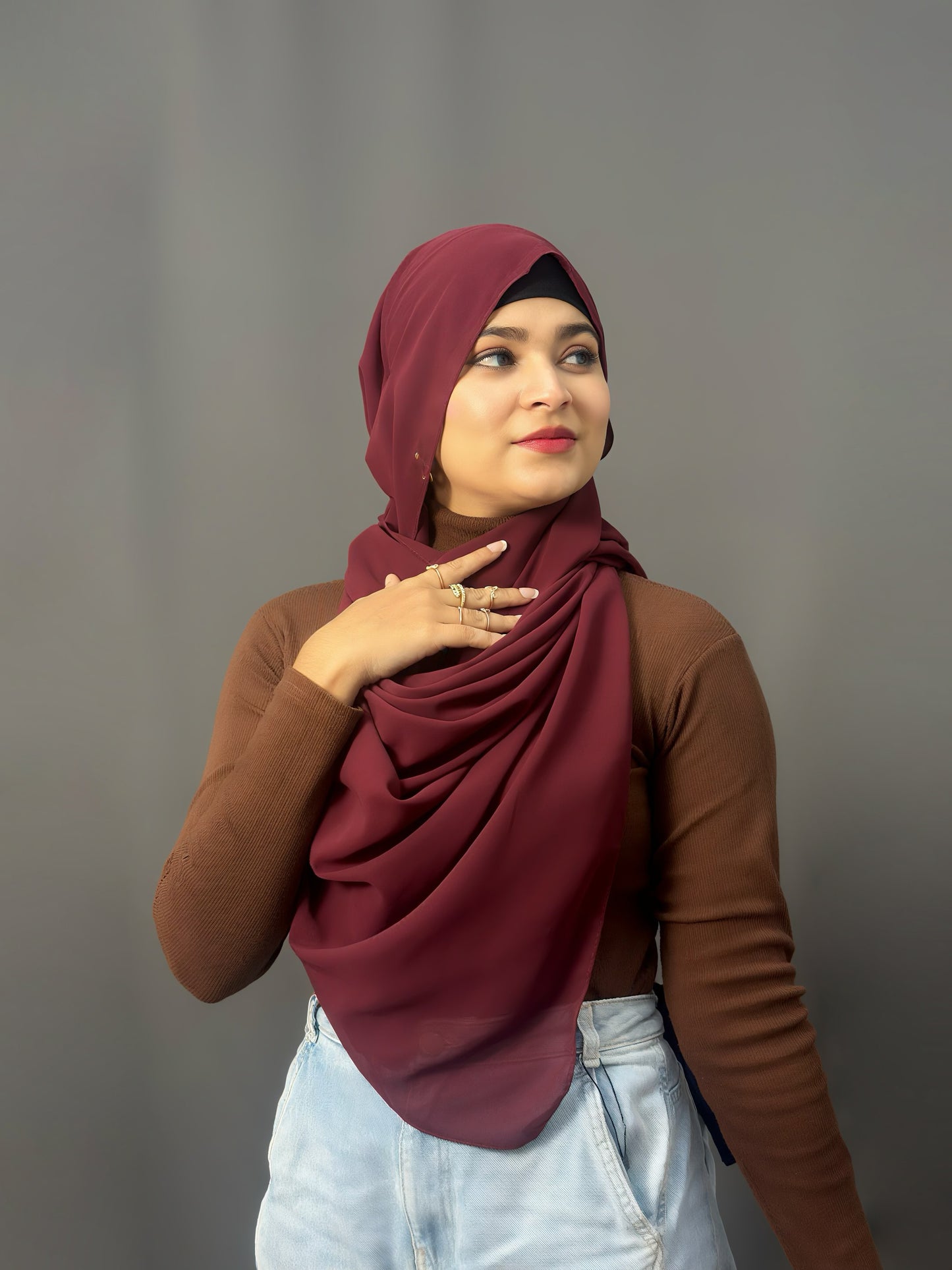 LUXE GEORGETTE- MAROON