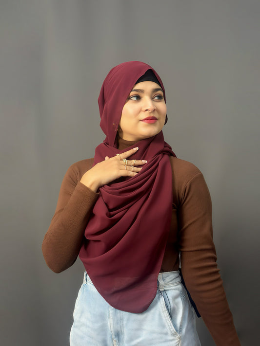 LUXE GEORGETTE- MAROON