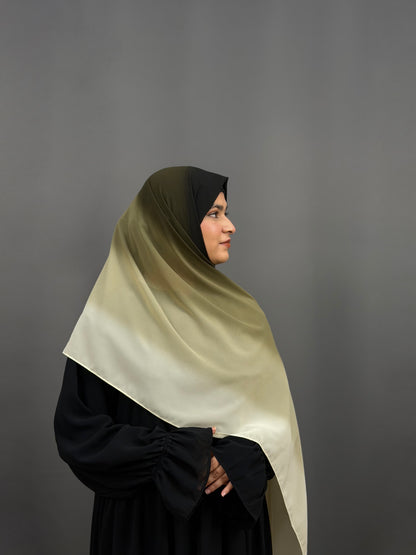 OMBRE  GEORGETTE- OLIVE