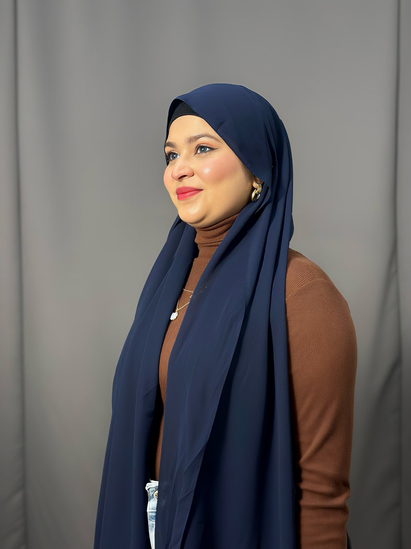LUXE  GEORGETTE- NAVY BLUE