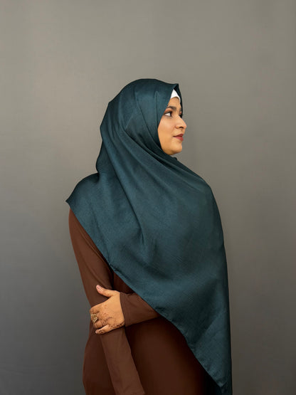 MUNA SATIN HIJAB- TEAL GREEN