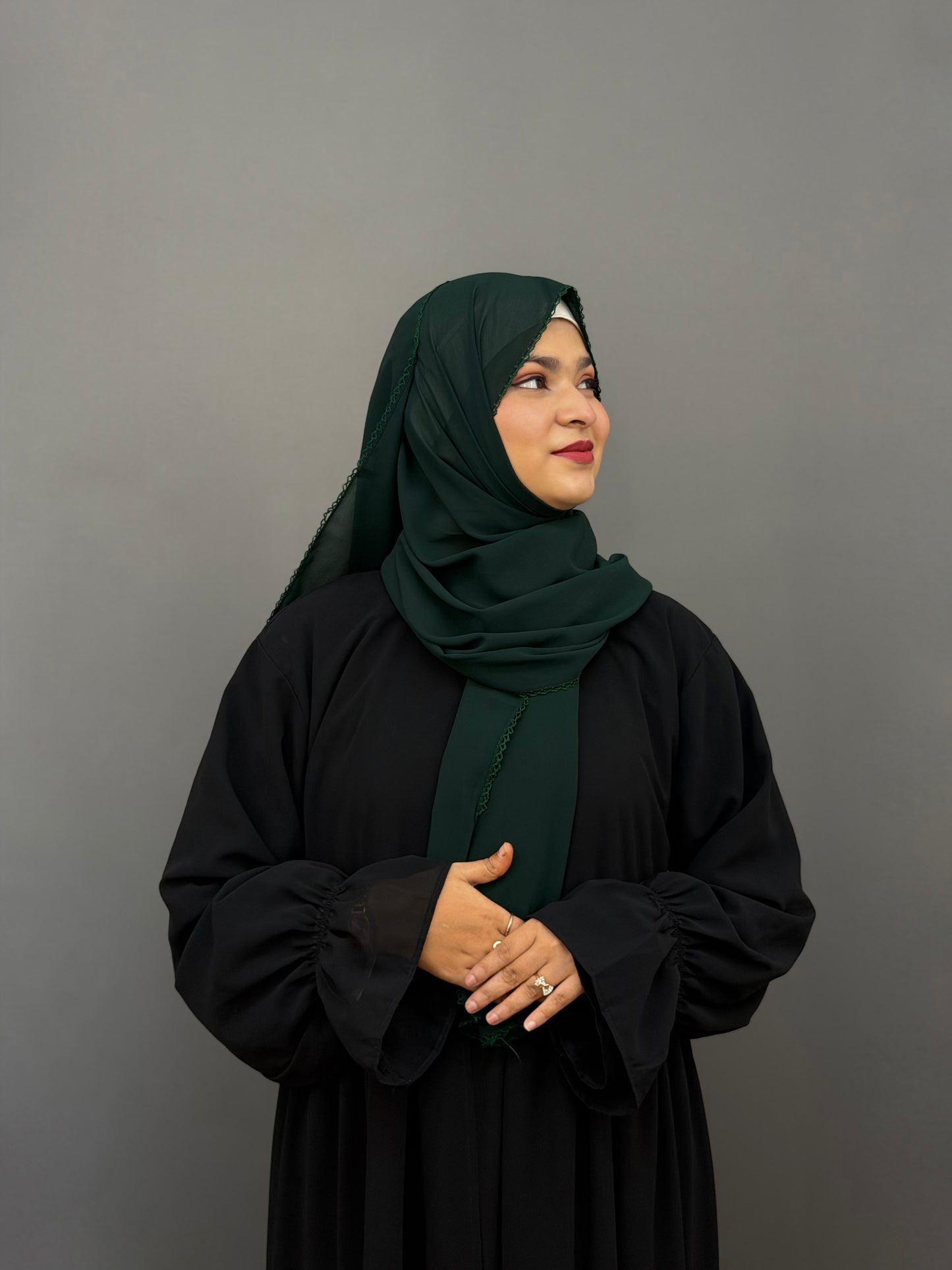 CROCHET  HIJAB- DEEP GREEN