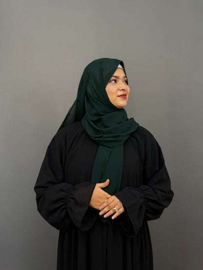 CROCHET  HIJAB- DEEP GREEN
