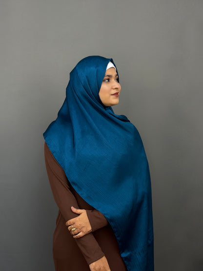 MUNA SATIN HIJAB- DEEP BLUE
