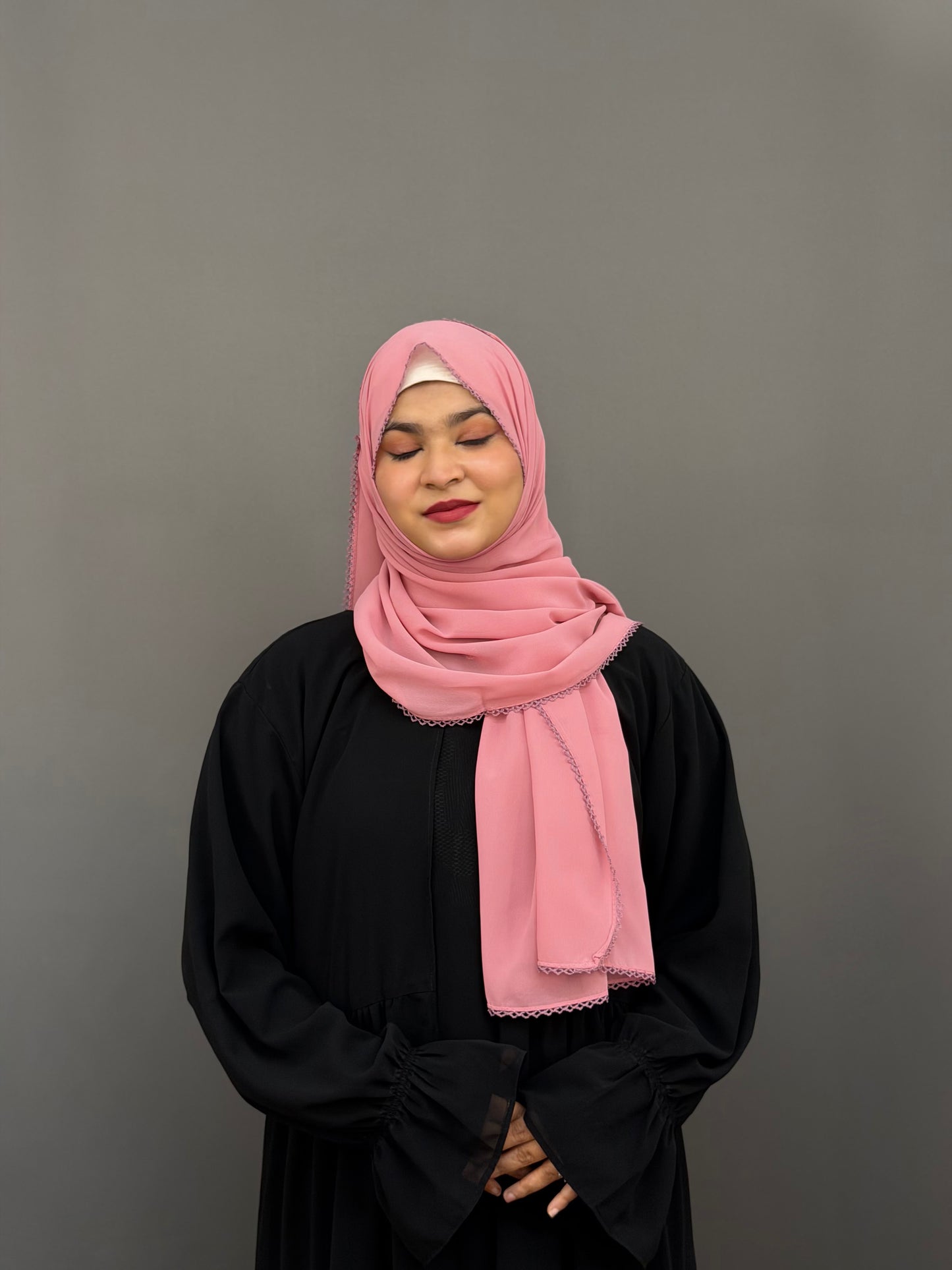 CROCHET HIJAB- BLUSH PINK