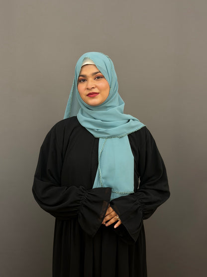 CROCHET  HIJAB- POWDER BLUE