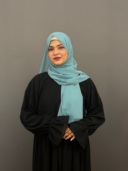 CROCHET  HIJAB- POWDER BLUE