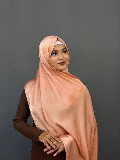 MUNA SATIN HIJAB- DARK PEACH