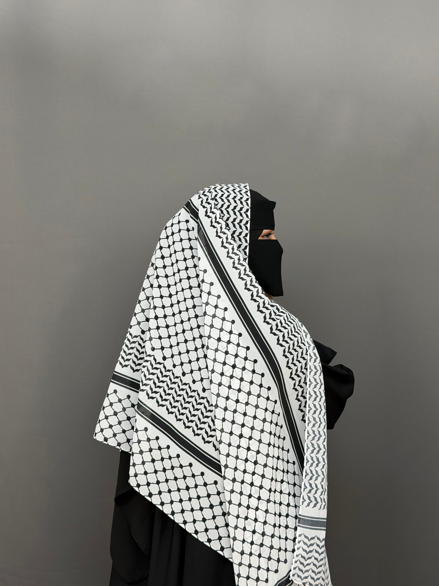 KEFFIYEH HIJAB- DEEP BLACK