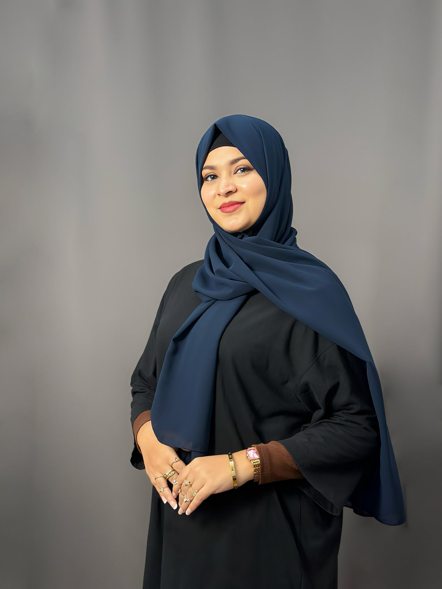LUXE GEORGETTE-NAVY BLUE