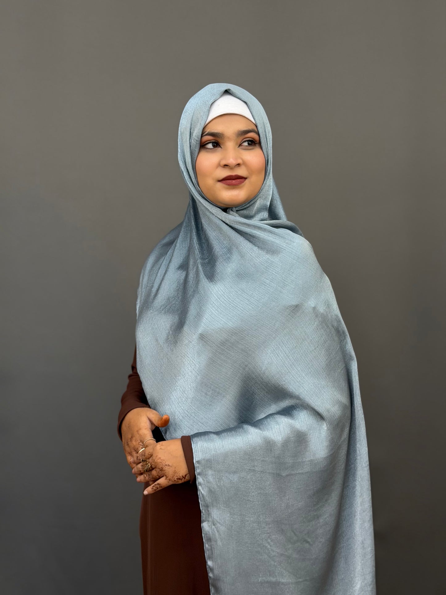 MUNA SATIN HIJAB - POWDER BLUE