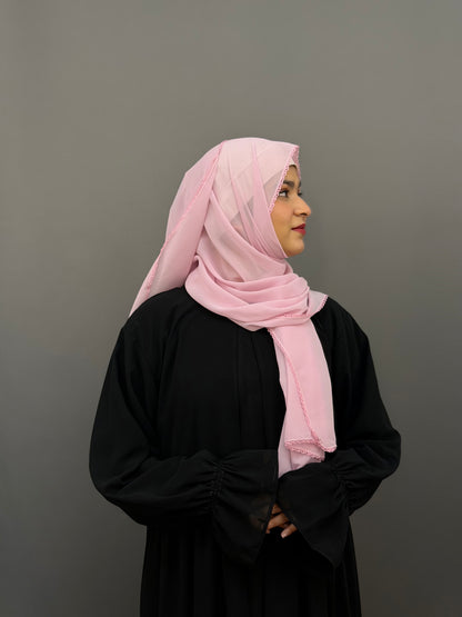 CROCHET HIJAB- BABY PINK