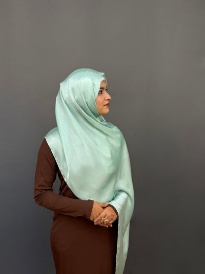 MUNA SATIN HIJAB- TEAL