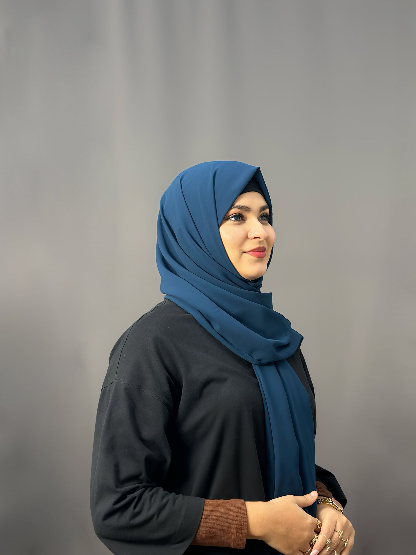 LUXE GEORGETTE- DEEP BLUE