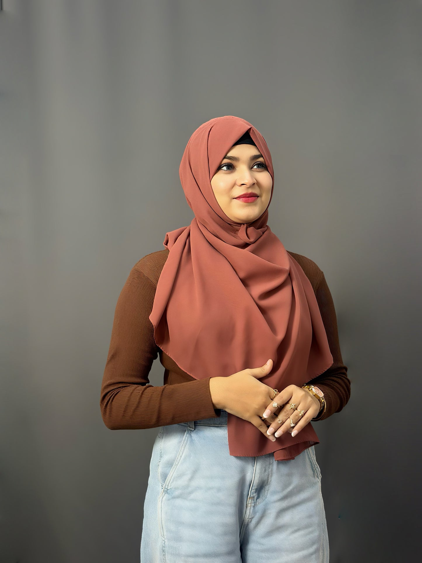LUXE GEORGETTE- BURNT ORANGE