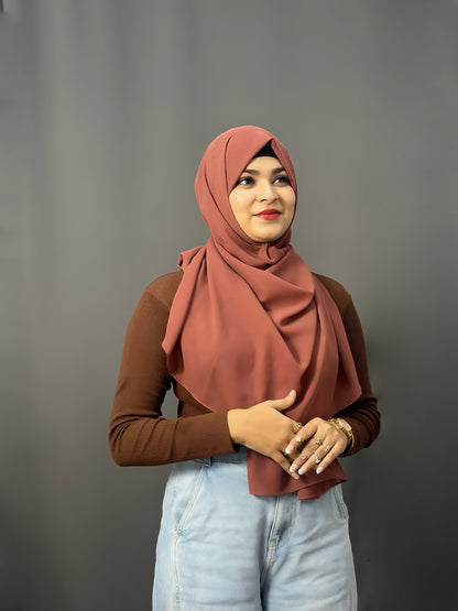 LUXE GEORGETTE- BURNT ORANGE